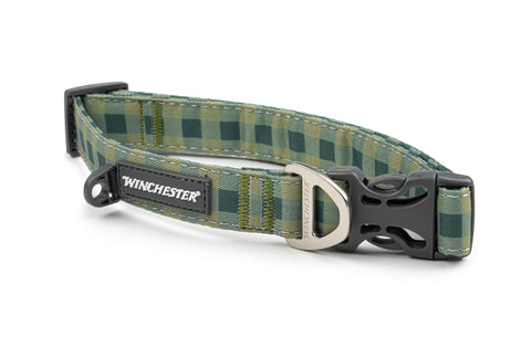 Winchester Printed Designer Dog Collar, Buffalo Green, M