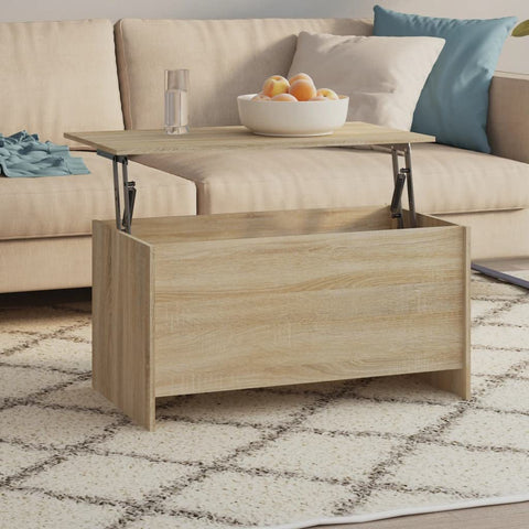 Oakestry Coffee Table Sonoma Oak Engineered Wood Medium Coffee Table Premium Storage Cabinet Modern Luxury Storage Solution Elegant Dining Interior Furniture Space Saving Organizer