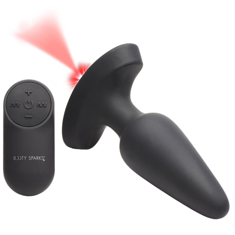 BOOTY SPARKS Laser Series 28X Medium F*ck Me Vibrating Anal Plug with Remote for Women, Men, & Couples, Anal & Prostate Massager Adult Toys, Easy to Clean & Recharge, Premium Silicone Butt Plug - MED