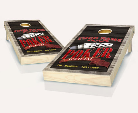 Skip's Garage Poker Cornhole Set - 2x4 Boards (All Weather Bags) - Include Case + Hole Lights