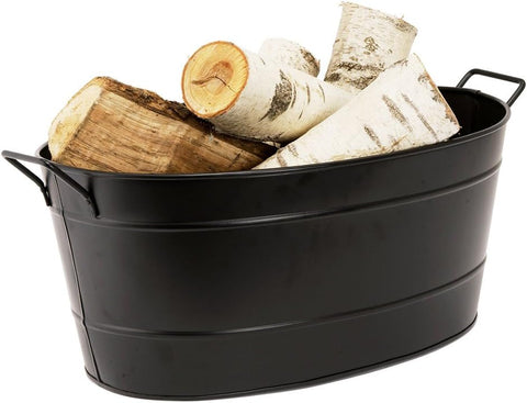 Achla Designs Black Oval Galvanized Steel Tub