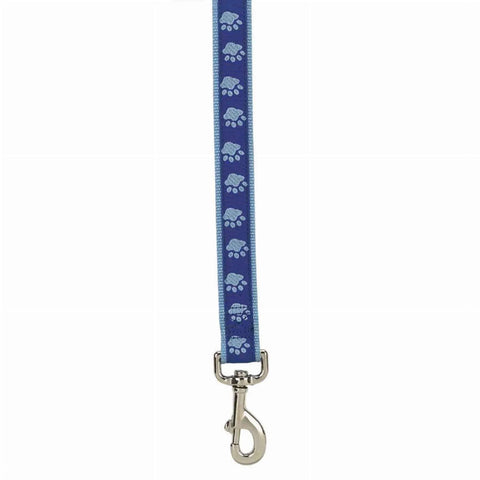 Casual Canine TwoTone Pawprint Dog Lead, 6-Foot x 1-Inch, Blue
