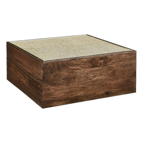 Modway Truett Wood Rattan Coffee Table in Walnut