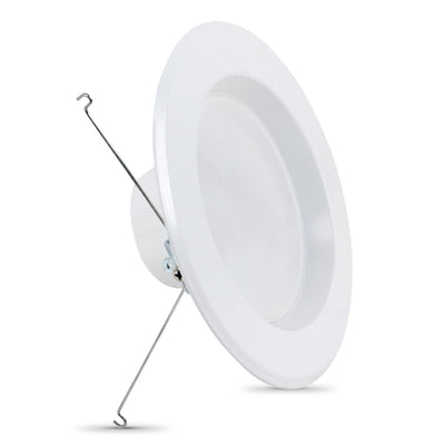 Feit Electric 5-6 inch LED Recessed Downlight - Pre-Mounted Trim - Standard Base Adapter - 3000K CCT Bright White - Dimmable- 75W Equivalent - 45 Year Life - 925 Lumens, LEDR56/930CA