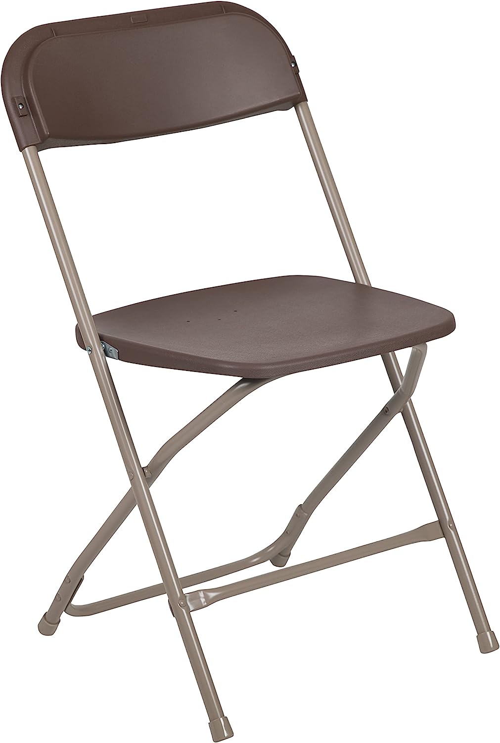 Flash Furniture Hercules Series Plastic Folding Chair - - Brown - 650LB Weight Capacity Comfortable Event Chair - Lightweight Folding Chair -