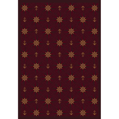 Joy Carpets Kaleidoscope Mariner's Tale Whimsical Area Rugs, Wine