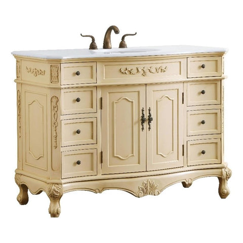 Elegant Kitchen and Bath Danville 48" Single Solid Wood Bathroom Vanity in Beige
