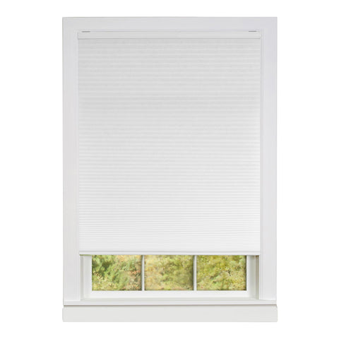 Cordless Light Filtering Cellular Pleated Window Shades - 23 Inch Width, 64 Inch Length (White) - Room Darkening Top-Down Honeycomb Pull Down Blinds for Windows and Skylights by Achim Home Decor