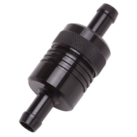 Edelbrock 8157 Street Fuel Filter 1 1/8 in. Dia. 3/8 in. Inlet/Outlet 3 in. Length Black Aluminum Street Fuel Filter