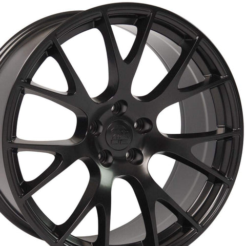 OE Wheels DG15 20 Inch Rim Fits Hellcat Style 5x115 20x10 Satin Black - Hollander 2528 (1)