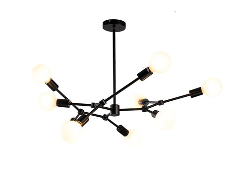 BETHEL INTERNATIONAL GL329C30B 9-Light Chandelier Matte Black