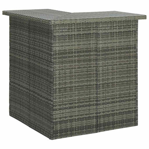vidaXL Modern Poly Rattan Bar Table - 39.4"x19.7"x41.3", Corner Design, Durable Steel Frame, Ample Storage with 3 Shelves, Lightweight Construction - Perfect for Home, Garden, Bar, Restaurant