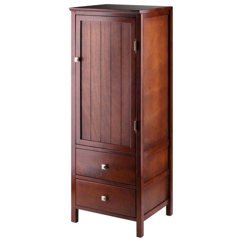 Oakestry Brooke Storage Cabinet Elegant Practical Storage Solution for Living Room Durable Wood Construction with Rich Walnut Finish Ample Space with Shelves and Drawers