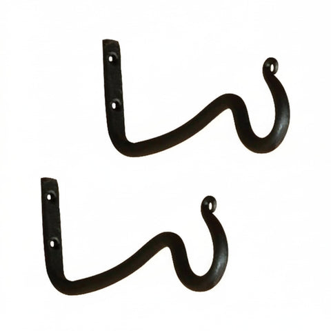 Oakestry O Hook Two Pack Cast Iron Hanging Utility Organizer Rustic Farmhouse Outdoor Indoor Storage Mount