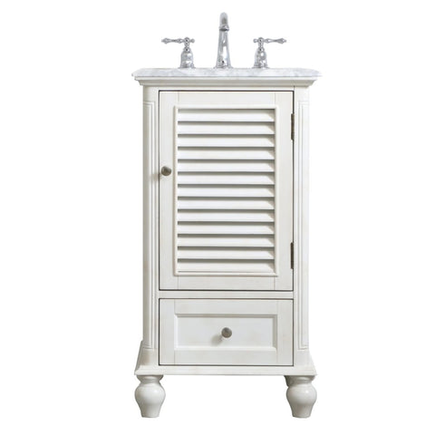 19 Inch Single Bathroom Vanity in Antique White