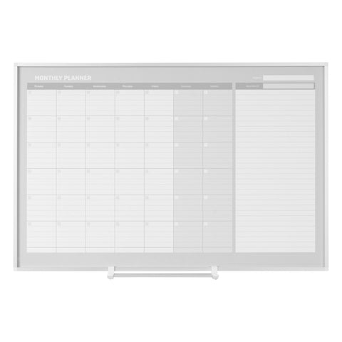 MasterVision Planning Board Magnetic Dry Erase, Monthly Calendar Board with Aluminum Frame, 36" x 48",Silver Frame,GA0597830