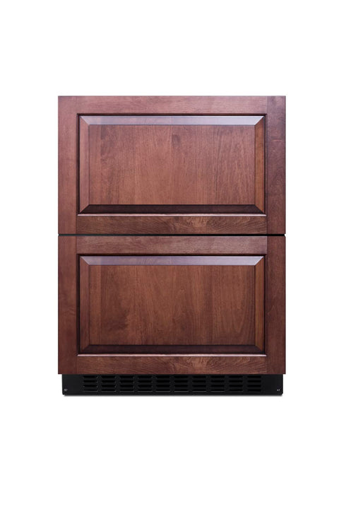 Summit Appliance ASDR2414PNR 24" Wide 2-Drawer All-Refrigerator; ADA Compliant; 3.1 cu.ft Capacity; Frost-Free Operation; Black Cabinet; Panel-ready Drawer Fronts (Panels Not Included)