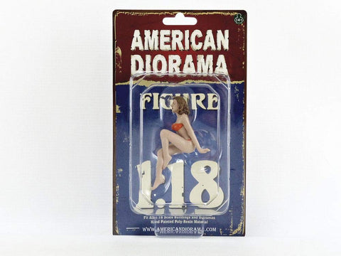 American Diorama November Bikini Calendar Girl Figurine for 1/18 Scale Models