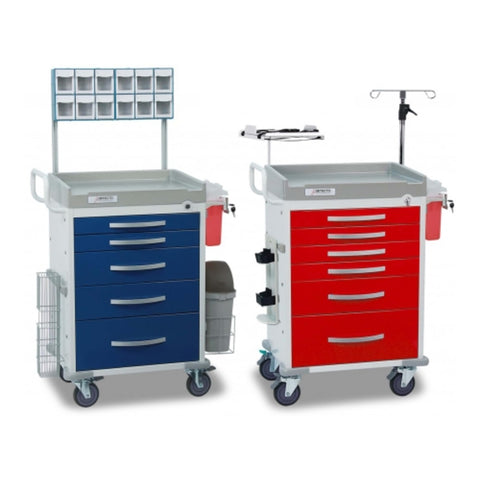 Detecto Rc33669Blu Rescue Anesthesiology Medical Cart-5 Blue Drawers