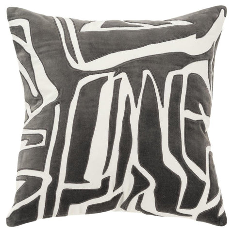 Rizzy Home DSFabricsCES Cotton Throw Pillow, 20 x 20 inches, Abstract Decorative PILLOW, Modern Square Style, Indoor