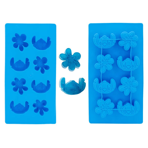 Silver Buffalo Disney Lilo and Stitch Ice Cube Tray Featuring Stitch and Tropical Flowers, Produces 8 Ice Cubes