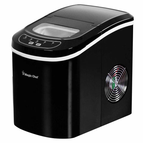 Magic Chef Countertop Ice Maker - Mini Portable Ice Machine - Home Bar Ice Cube Freezer, Makes up to 27 Pounds Per Day, Black