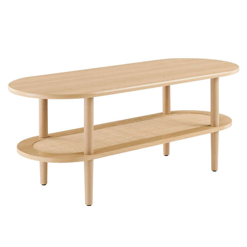 Modway EEI-6526-OAK Torus Oval Coffee Table, Oak