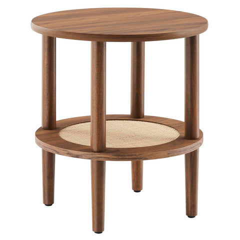 Modway EEI-6527-WAL Torus Round Side Table, Walnut
