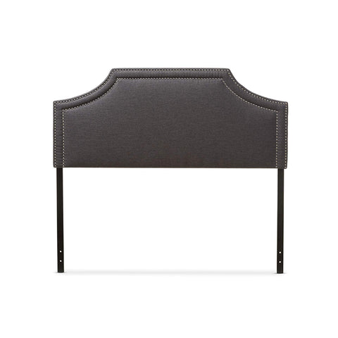 Baxton Studio Avignon Upholstered Queen Headboard in Dark Gray