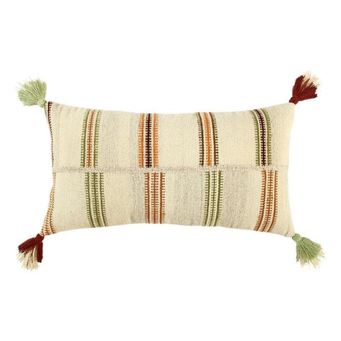 Rizzy Home Off-Set Stripe 14" x 26" Poly Pillow w/Multi-Color Wool Cover
