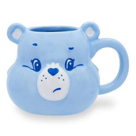 Silver Buffalo Care Bears Grumpy Bear 3D Sculpted Ceramic Mug | Large Coffee Cup For Cocoa, Tea | Holds 20 Ounces, Blue