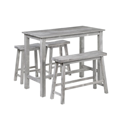 Boraam Sonoma Pub Set, Storm Gray Wire-Brush