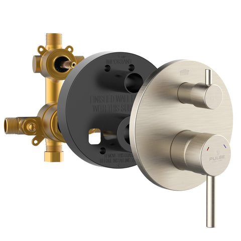 PULSE ShowerSpas 3005-RIVD-BN Two Way Tru-Temp Pressure Balance 1/2" Rough-In Valve with Brushed Nickel Trim Kit