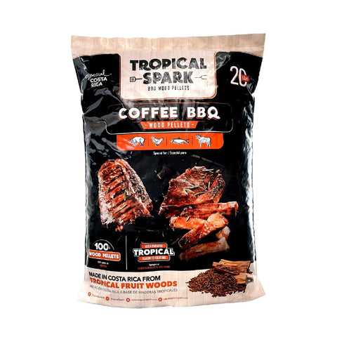 Tropical Spark Wood Chips | Perfect for BBQ, Smoking, Grilling, Bake, Roast, Braise | Premium 100% All-Natural | Coffee Wood | 20 lb. Bag