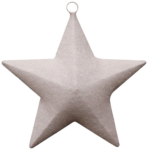 Light-Up White Sparkle Design Star Lantern