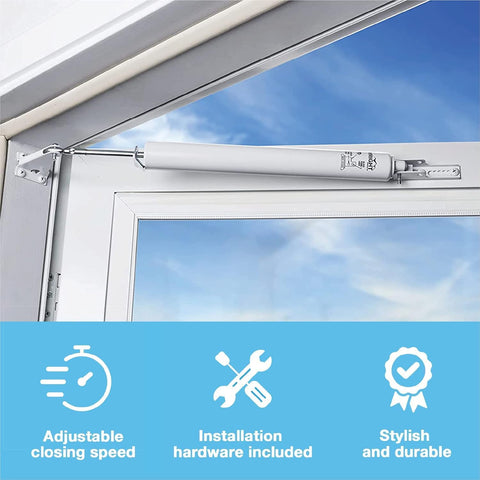 Wright Products - Standard Duty Pneumatic Screen and Storm Door Closer, White
