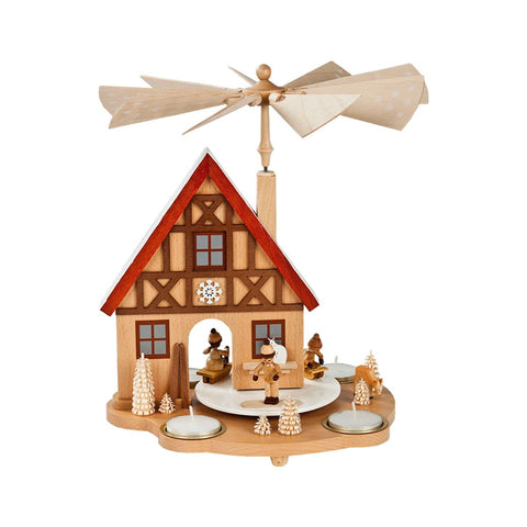 Alexander Taron 16244 Richard Glaesser Pyramid-Children Winter Sports-10.5" H x 10" W x 9.75" D, Brown