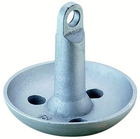 Attwood 9943-1 Cast Iron Mushroom Anchor, 15-Pounds, Aluminum-Plated Silver Finish, Gray