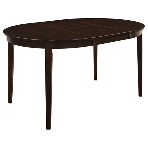 Coaster Home Furnishings - Gabriel - Asian Hardwood & Okoume Veneer - Oval Extendable Dining Table with 18-Inch Extension Leaf - Home Kitchen - 60-Inch - Cappuccino - 100770
