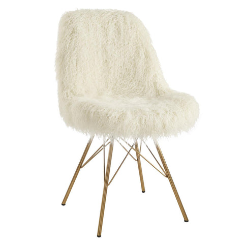 Linon Remy Flokati Chair with Gold Metal Base
