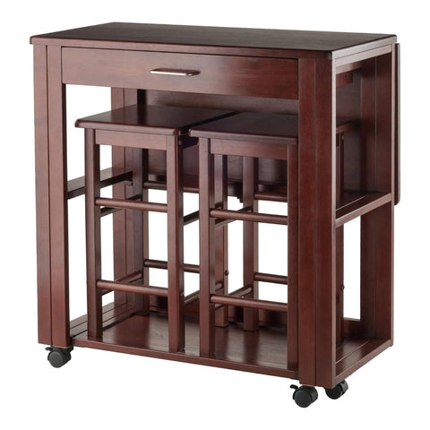 Oakestry Fremont 3-pc Modern Space Saver Space-Saving Furniture Set for Living Room Bedroom or Office Durable Wood Construction with Rich Walnut Finish Ideal for Small Spaces and Apartments
