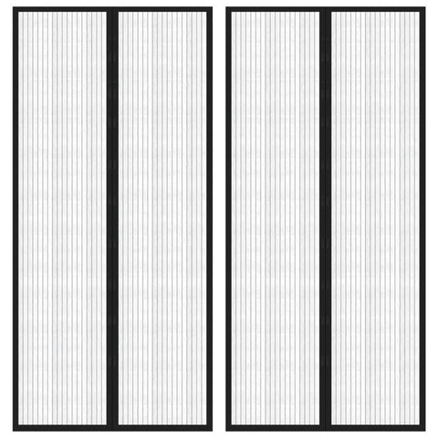 vidaXL Insect Door Curtains 2 pcs with Magnet Blocks Black 86.6x43.3