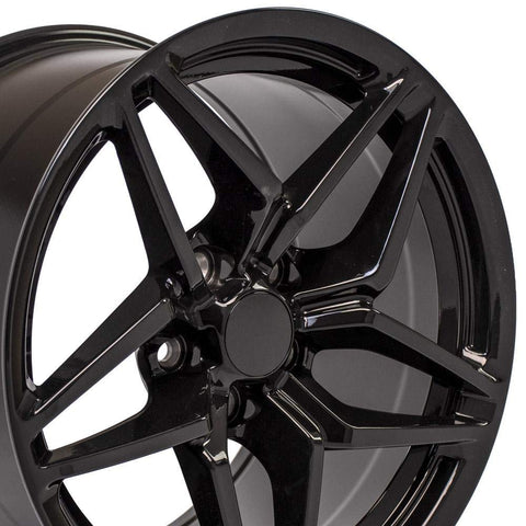 OE Wheels CV31 18 Inch Rim Fits Corvette C7 ZR1 Style 5x120.65 18x10.5 Gloss Black - Hollander 5928 (1)