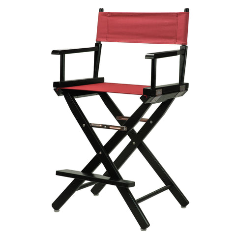 Casual Home 24" Director's Chair Black Frame-with Burgundy Canvas, Counter Height