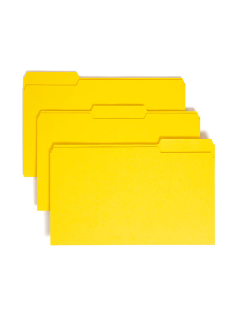 Smead Colored File Folder, 1/3-Cut Tab, Legal Size, Yellow, 100 per Box (17943)