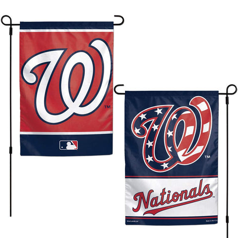 MLB Washington Nationals Flag12x18 Garden Style 2 Sided Flag, Team Colors, One Size