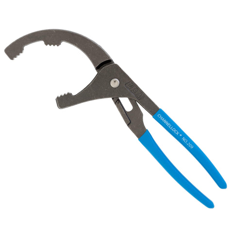 CHANNELLOCK 209 9-inch Oil Filter/PVC Pliers | Made in USA | 1.75 to 3-inch Jaw Capacity | Forged High Carbon Steel | Ideal for Engine Oil Filters, Conduit, and Fittings