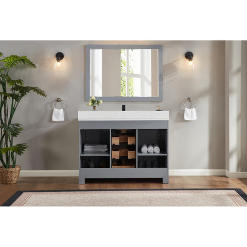 Legion Furniture 48" Cadet Finish Solid Wood Sink Vanity with 1' Artificial Stone TOP