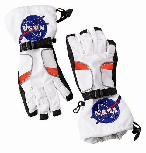 Aeromax Astronaut Gloves, size Medium, White, with NASA patches, (ASG-Med)