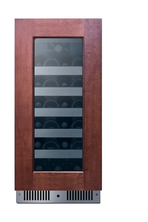 15inch wide built-in wine cellar with panel-ready glass door